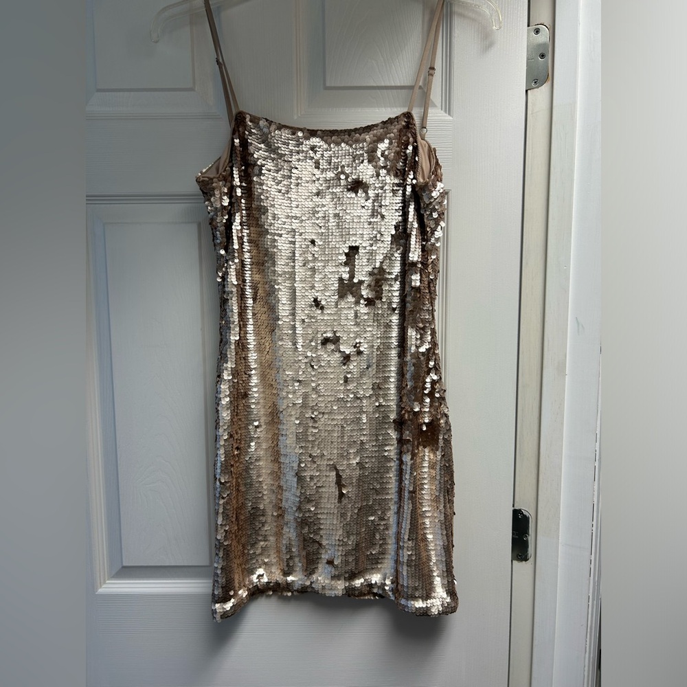 Sequin gold dress